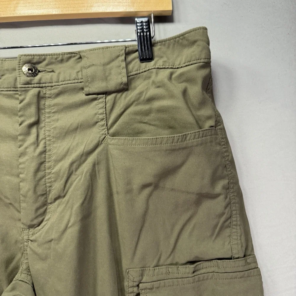 Duluth Trading Cargo Pants Men Large 34x34 Nylon Work Forest Green Dad Hike Camp - Picture 4 of 14